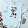 November Sagittarius T-Shirt, Born To Aim High - Chambray unfolded t-shirt mockup
