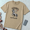 November Sagittarius T-Shirt, Born To Aim High - Sandstone unfolded t-shirt mockup
