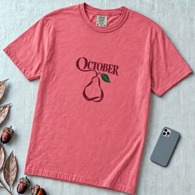 October Pear T-Shirt - Watermelon unfolded t-shirt mockup