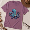 Octopus Solving Rubik's Cube T-Shirt, Funny Nerdy Shirt - Berry unfolded t-shirt mockup