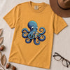 Octopus Solving Rubik's Cube T-Shirt, Funny Nerdy Shirt - Mustard unfolded t-shirt mockup