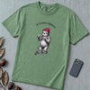 Off to Cause a Kerfuffle — Funny Sloth Scooter T-Shirt - Light Green unfolded t-shirt mockup