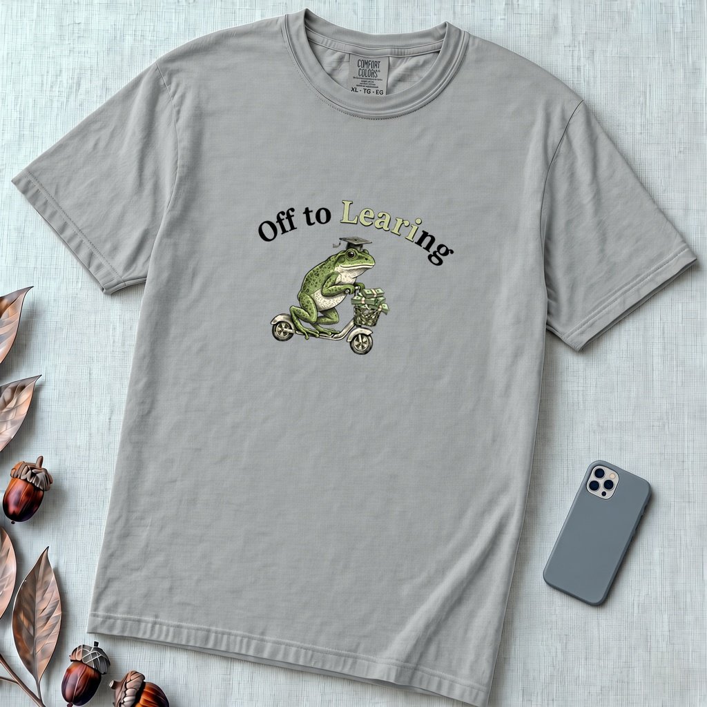 Off to Learing Frog Shirt – Minnesota Fraud Meme, Learning Center Parody Tee - Granite unfolded t-shirt mockup