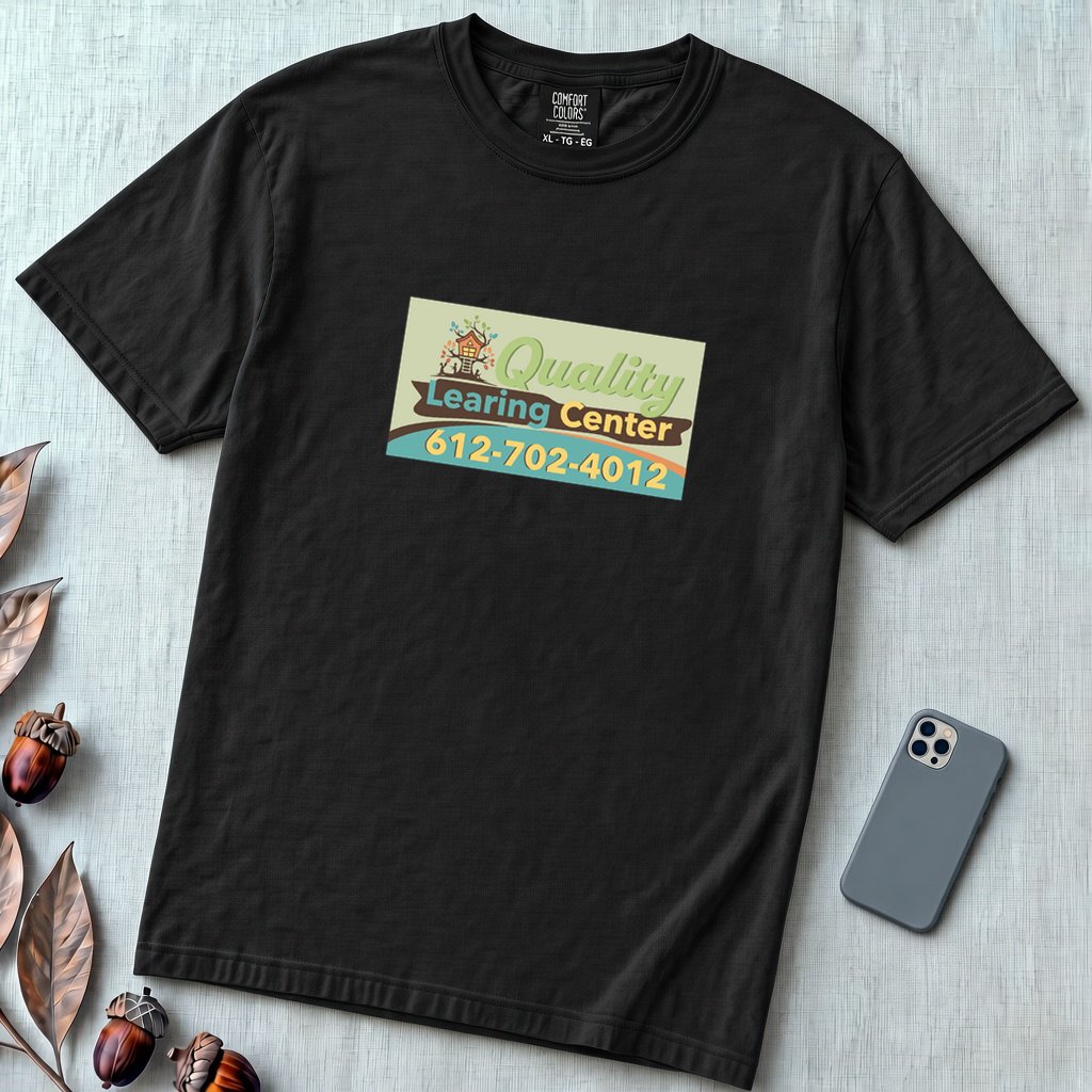 Original Minnesota Meme Shirt, Quality Learing Center Tee - Black unfolded t-shirt mockup