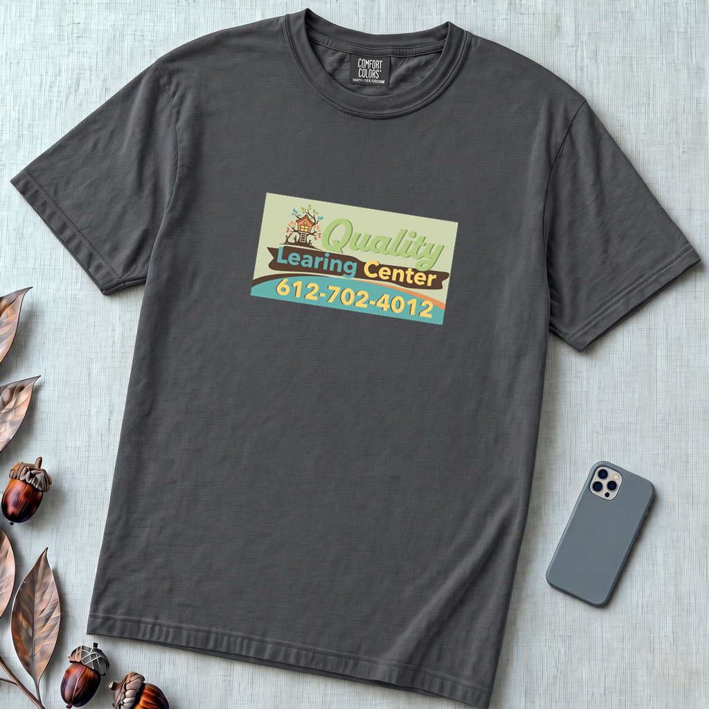 Original Minnesota Meme Shirt, Quality Learing Center Tee - Graphite unfolded t-shirt mockup