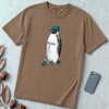 Original Penguin T-Shirt - Ride The Kick Scooter Tee - Espresso unfolded t-shirt mockup