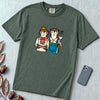 Otter Birthday Cake T-Shirt, Classic Painting Parody T-Shirt - Blue Spruce unfolded t-shirt mockup