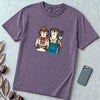 Otter Birthday Cake T-Shirt, Classic Painting Parody T-Shirt - Grape unfolded t-shirt mockup
