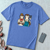 Otter Birthday Cake T-Shirt, Classic Painting Parody T-Shirt - Mystic Blue unfolded t-shirt mockup