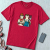 Otter Birthday Cake T-Shirt, Classic Painting Parody T-Shirt - Red unfolded t-shirt mockup