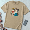 Otter Birthday Cake T-Shirt, Classic Painting Parody T-Shirt - Sandstone unfolded t-shirt mockup