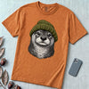 Otter in a Beanie T-Shirt - Yam unfolded t-shirt mockup