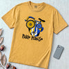 Pablo Pedalso Cubist Bicycle T-Shirt - Mustard unfolded t-shirt mockup