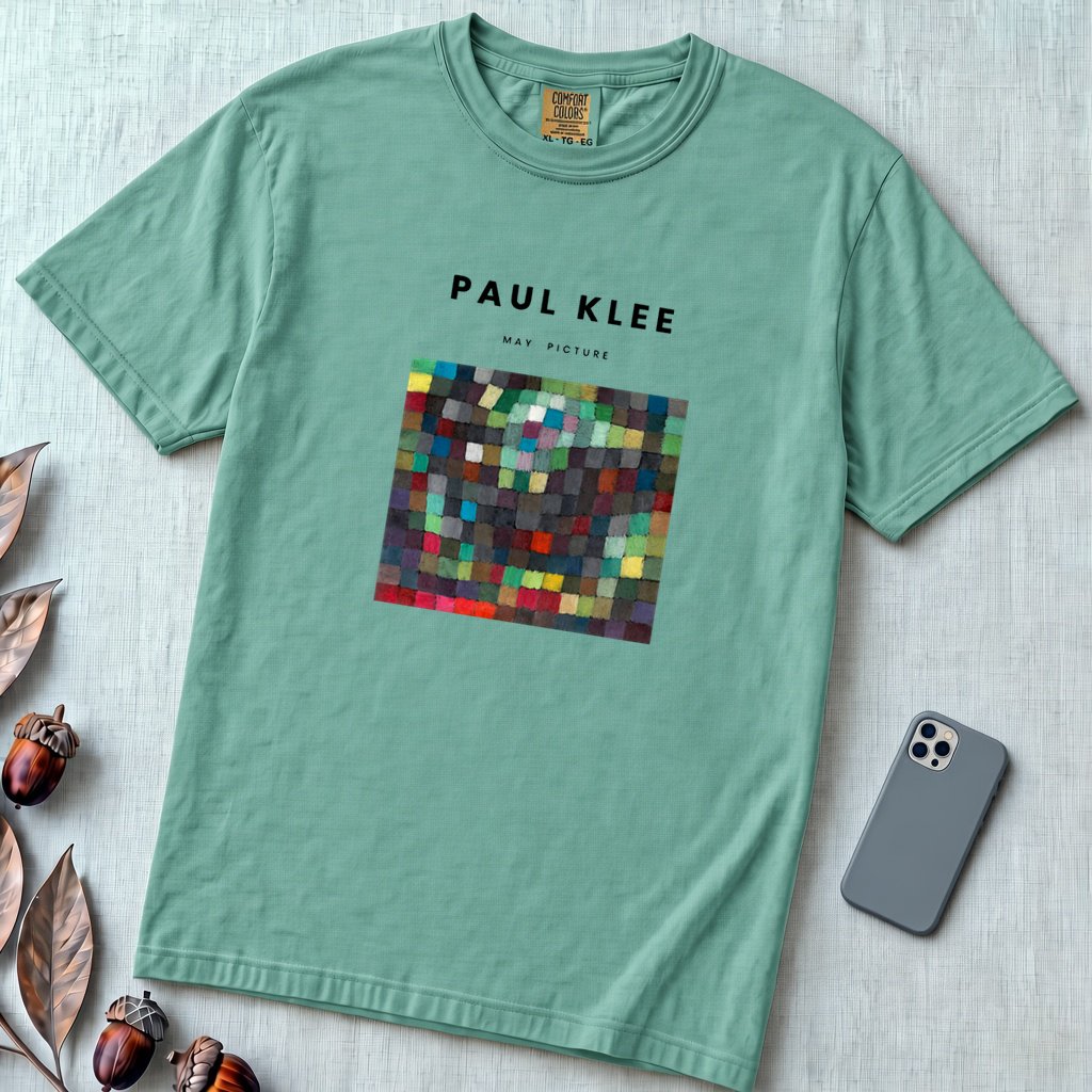 Paul Klee “May Picture” Abstract Art T-Shirt - Seafoam unfolded t-shirt mockup