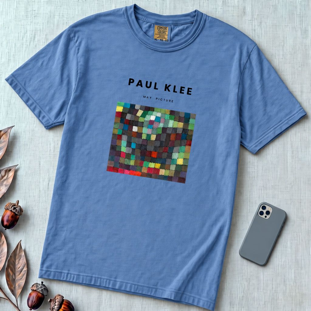Paul Klee “May Picture” Abstract Art T-Shirt - Washed Denim unfolded t-shirt mockup