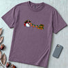 Pirate Snowman Chomping Carrot Christmas T-Shirt - Wine unfolded t-shirt mockup