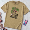 Pour Yourself A Cup Of Ambition T-Shirt, Dolly Parton 9 to 5 Tee - Khaki unfolded t-shirt mockup