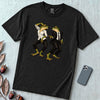 Pulp Fiction Inspired Dancing Frogs T-Shirt, John Travolta Uma Thurman dance parody - Black unfolded t-shirt mockup
