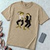 Pulp Fiction Inspired Dancing Frogs T-Shirt, John Travolta Uma Thurman dance parody - Sandstone unfolded t-shirt mockup