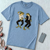 Pulp Fiction Inspired Dancing Frogs T-Shirt, John Travolta Uma Thurman dance parody - Washed Denim unfolded t-shirt mockup