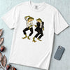 Pulp Fiction Inspired Dancing Frogs T-Shirt, John Travolta Uma Thurman dance parody - White unfolded t-shirt mockup