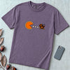 Pumpkin Pie vs Turkey – Thanksgiving Arcade T-Shirt, Pac man style - Grape unfolded t-shirt mockup