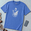 Punk Cat T-Shirt, Funny Mohawk Cat - Flo Blue unfolded t-shirt mockup
