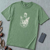 Punk Cat T-Shirt, Funny Mohawk Cat - Light Green unfolded t-shirt mockup