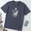 Punk Cat T-Shirt, Funny Mohawk Cat - Navy unfolded t-shirt mockup