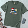 Real Life Baby Flying Car T-Shirt | Future Is Now Tee - Blue Spruce unfolded t-shirt mockup