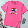 Real Life Baby Flying Car T-Shirt | Future Is Now Tee - Neon Pink unfolded t-shirt mockup