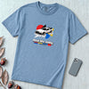 Real Life Baby Flying Car T-Shirt | Future Is Now Tee - Washed Denim unfolded t-shirt mockup