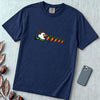 Reindeer Snowman Arcade Inspired T-Shirt - True Navy unfolded t-shirt mockup