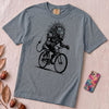 Robot Lion riding bicycle T-Shirt, Cyberpunk Cycling Gift - Blue Jean unfolded t-shirt mockup