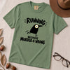 Running Because Murder Is Wrong Crow T-Shirt - Light Green unfolded t-shirt mockup