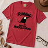 Running Because Murder Is Wrong Crow T-Shirt - Red unfolded t-shirt mockup