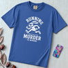 Running Because Murder Is Wrong T-Shirt, Funny Running Tee with Rabbit - Flo Blue unfolded t-shirt mockup