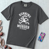 Running Because Murder Is Wrong T-Shirt, Funny Running Tee with Rabbit - Graphite unfolded t-shirt mockup