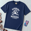 Running Because Murder Is Wrong T-Shirt, Funny Running Tee with Rabbit - True Navy unfolded t-shirt mockup