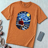 Santa Starry Night Christmas T-Shirt, Van Gogh Inspired Tee - Yam unfolded t-shirt mockup