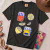 Sardines & Lemons T-Shirt, Foodie Tee - Black unfolded t-shirt mockup