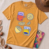 Sardines & Lemons T-Shirt, Foodie Tee - Mustard unfolded t-shirt mockup