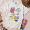 Sardines & Lemons T-Shirt, Foodie Tee - White unfolded t-shirt mockup