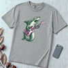 Shark Playing Bass Guitar T-Shirt - Granite unfolded t-shirt mockup