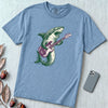 Shark Playing Bass Guitar T-Shirt - Washed Denim unfolded t-shirt mockup