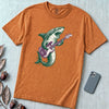 Shark Playing Bass Guitar T-Shirt - Yam unfolded t-shirt mockup