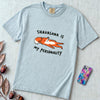 Shavasana Is My Personality Fox T-Shirt, Yoga Humor Gift - Chambray unfolded t-shirt mockup