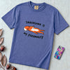 Shavasana Is My Personality Fox T-Shirt, Yoga Humor Gift - Flo Blue unfolded t-shirt mockup