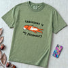 Shavasana Is My Personality Fox T-Shirt, Yoga Humor Gift - Light Green unfolded t-shirt mockup