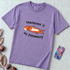 Shavasana Is My Personality Fox T-Shirt, Yoga Humor Gift - Violet unfolded t-shirt mockup